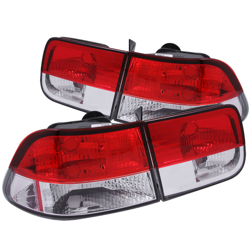 ANZO 1996-2000 Honda Civic Taillights Red/Clear 221222