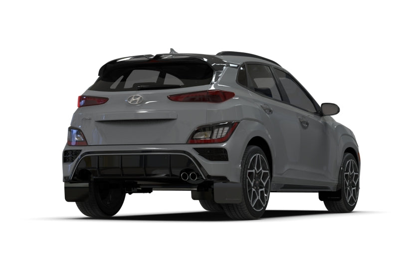 Rally Armor 2022 Hyundai Kona N Line Black UR Mud Flap w/ Red Logo MF93-UR-BLK-RD