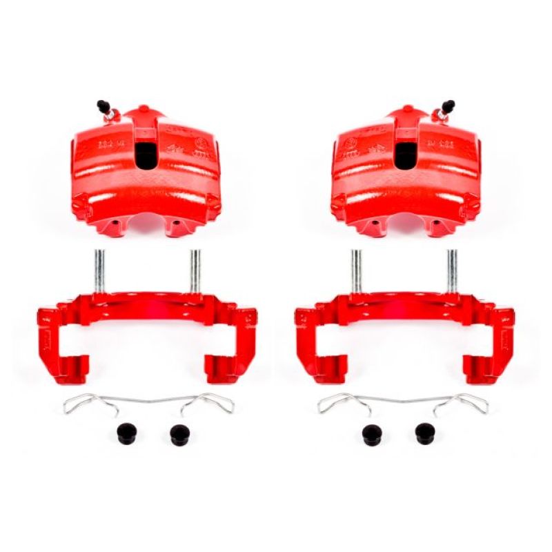 Power Stop 08-09 Audi TT Front Red Calipers w/Brackets - Pair S2974A