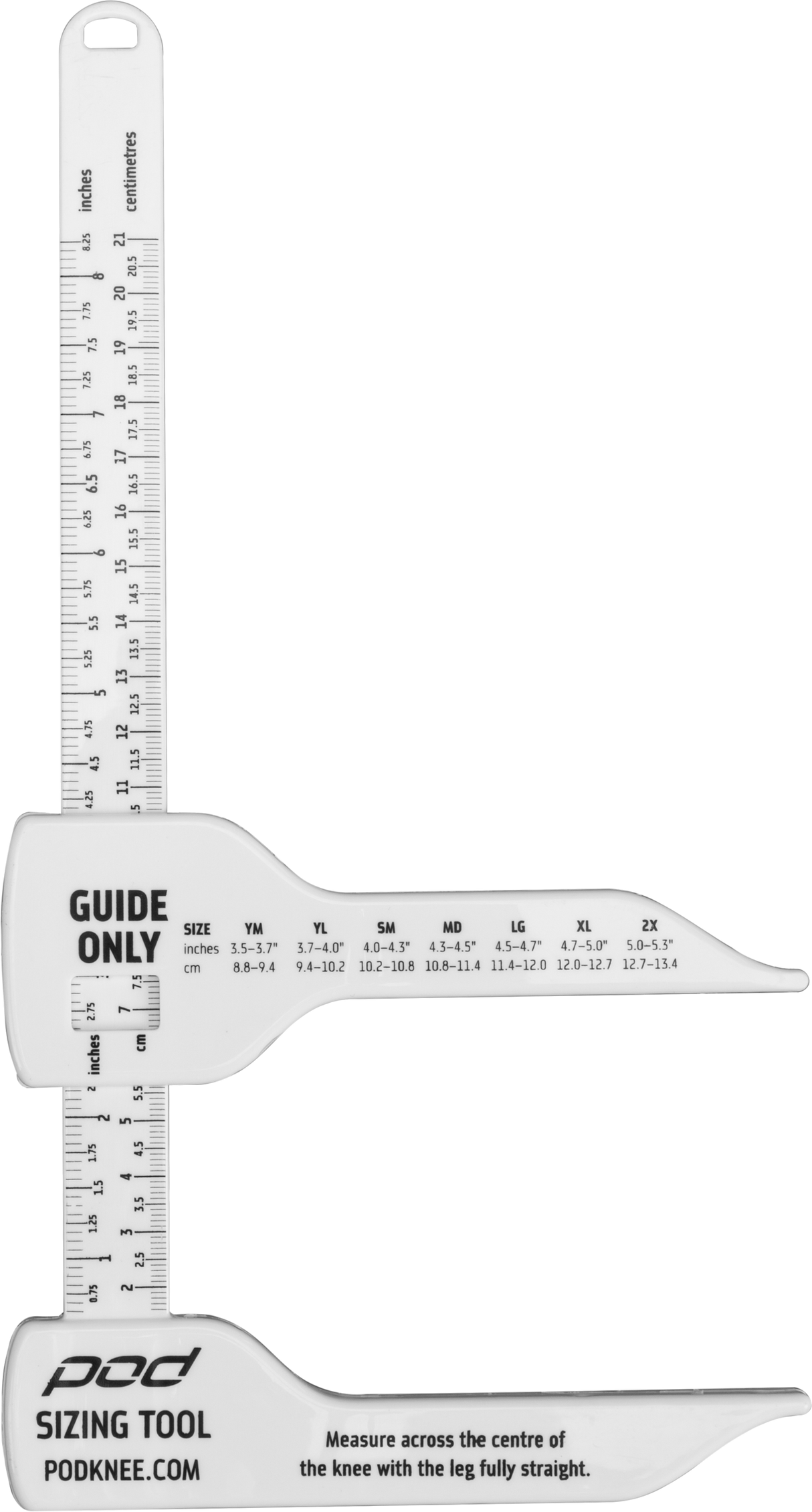 POD Knee Brace Sizing Tool (White) PP140-008-NS