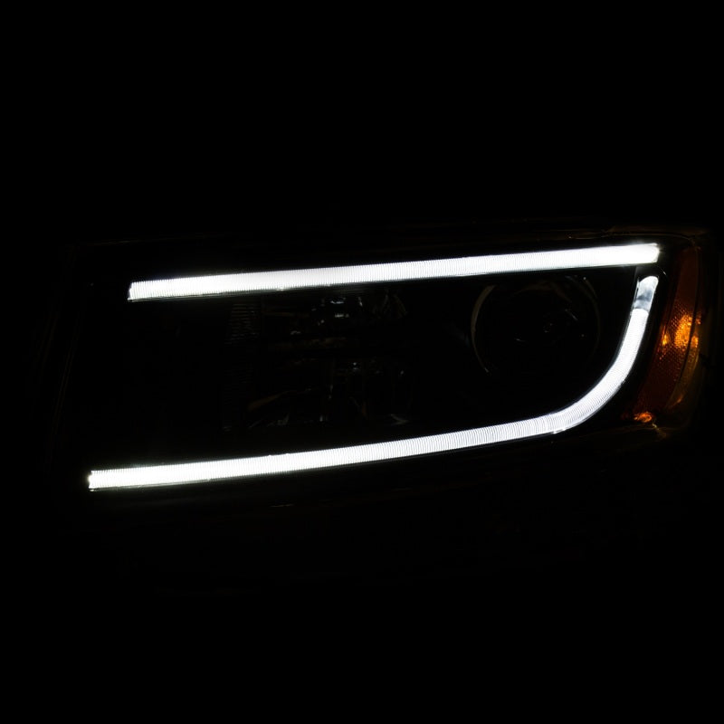 ANZO 2014-2015 Jeep Grand Cherokee Projector Headlights w/ Plank Style Design Black 111329