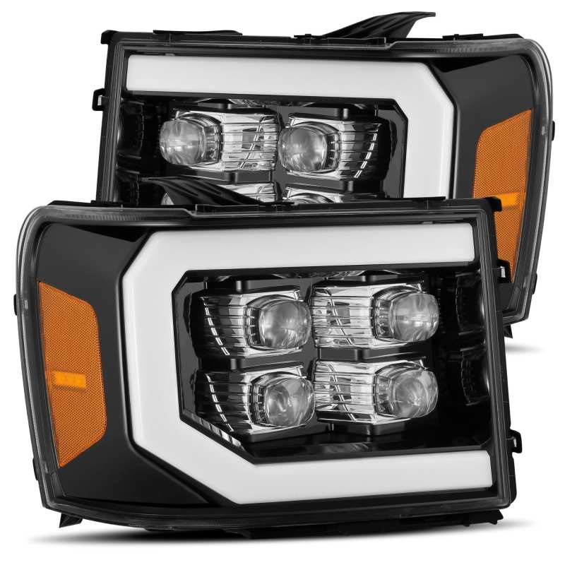 AlphaRex 07-13 GMC 1500HD NOVA LED Proj Headlights Plank Style Chrome w/Activ Light/Seq Signal/DRL 880608