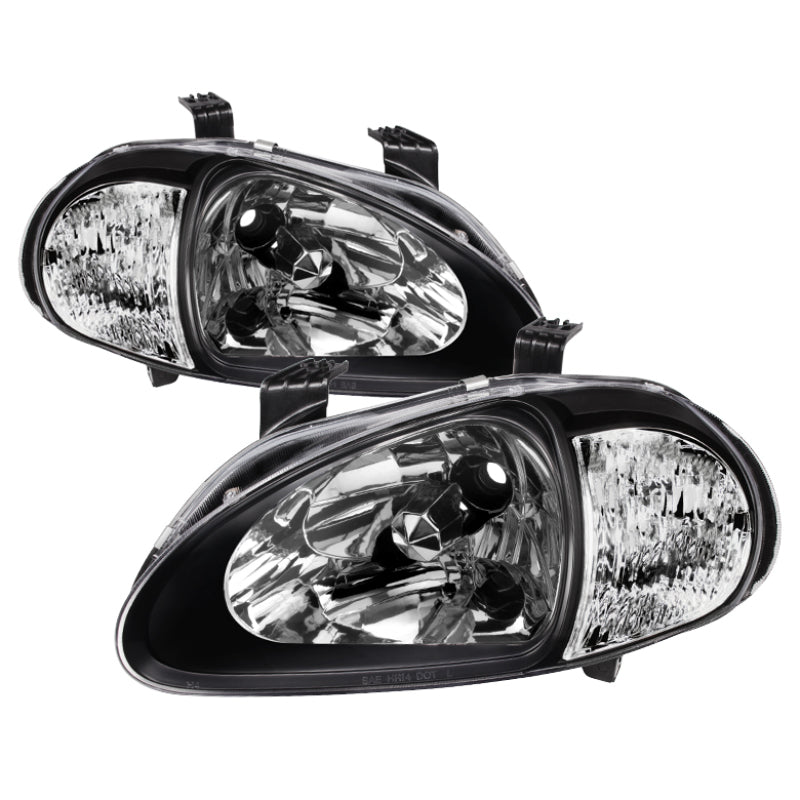 Xtune Honda Del Sol 93-97 1Pc Crystal Headlights Black HD-ON-HDEL93-1P-BK 5014207
