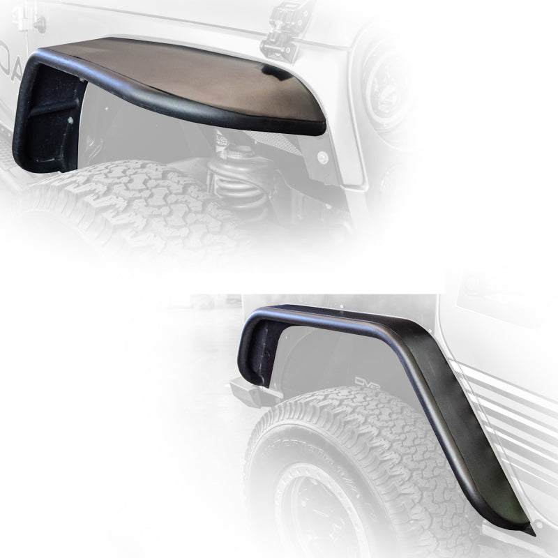 DV8 Offroad 07-18 Jeep Wrangler JK Front & Rear Flat Tube Fenders FENDB-02