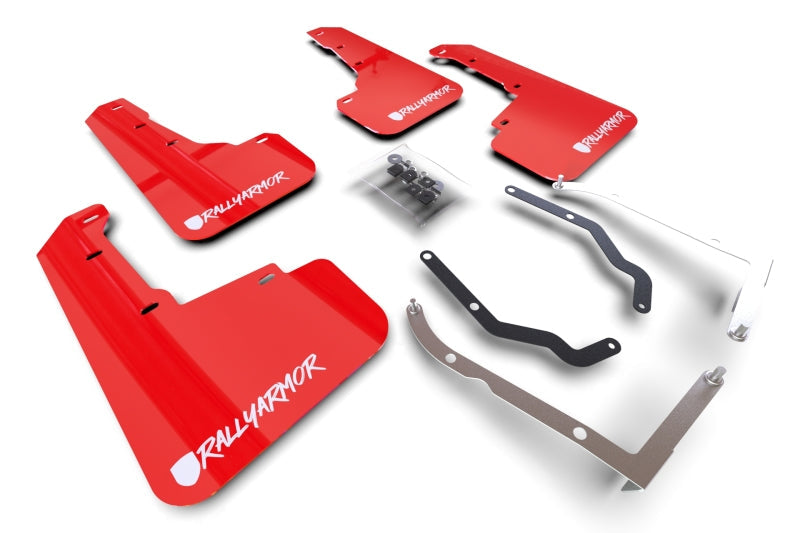 Rally Armor 18-22 Subaru XV Crosstrek Lift/AT UR Red Mud Flaps - White Logo MF46-LTUR-RD/WH-X