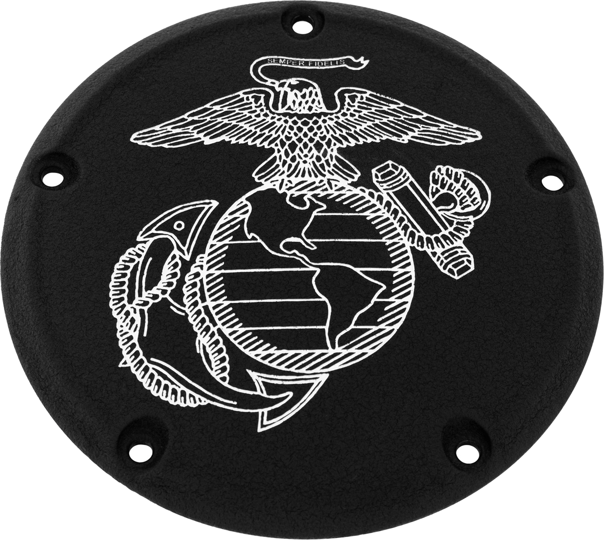 CUSTOM ENGRAVING 7 M8 Flt/Flh Derby Cover Marine Ega Black MAR08-46BG