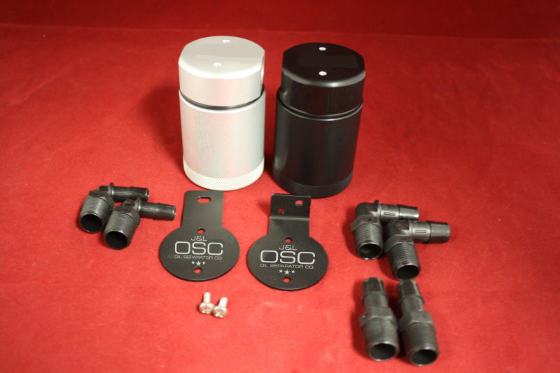 J&L Oil Separator 3.0 Base Kit - Black Anodized (Incl 2 Brackets & 6 Fittings) 3001-B