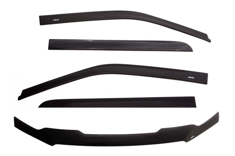AVS 07-18 Jeep Wrangler Unlimited Ventvisor & Aeroskin Deflector Combo Kit - Matte Black 56034060