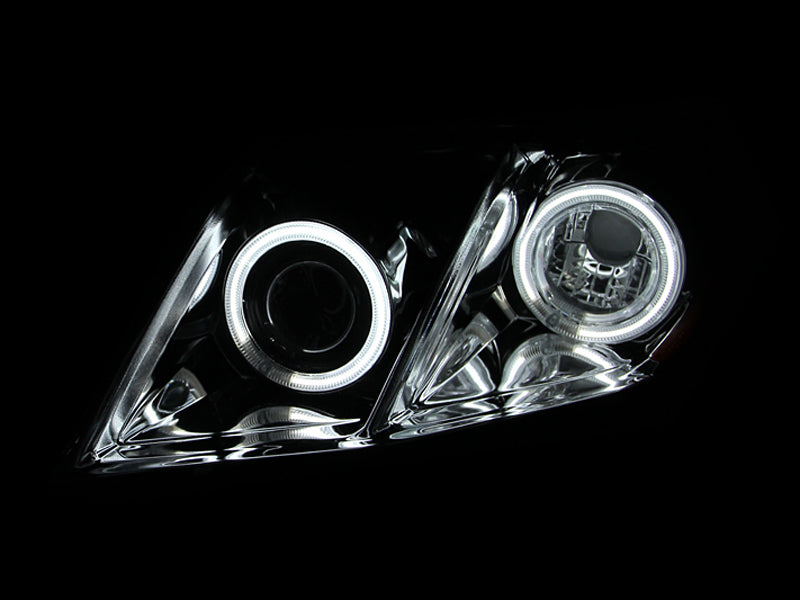 ANZO 2007-2009 Toyota Camry Projector Headlights w/ Halo Black 121181