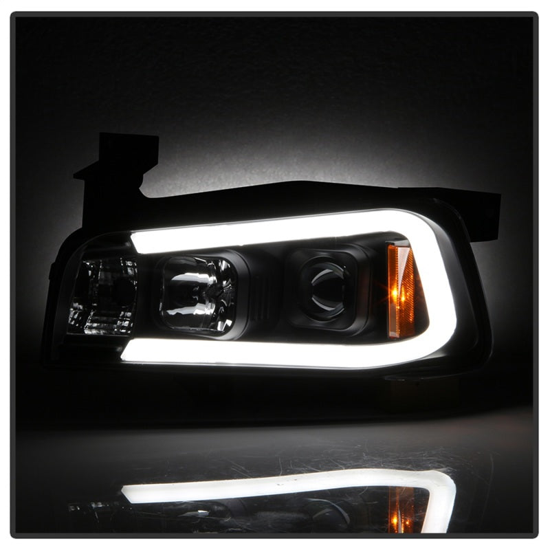 Spyder Dodge Charger 06-10 Projector Headlights - LED Light Bar - Black PRO-YD-DCH05V2-LB-BK 5085245