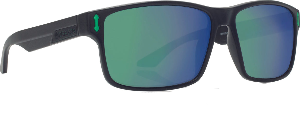 DRAGON Count Sunglasses H20 Matte Black W/Green Ion Lens 301015815045