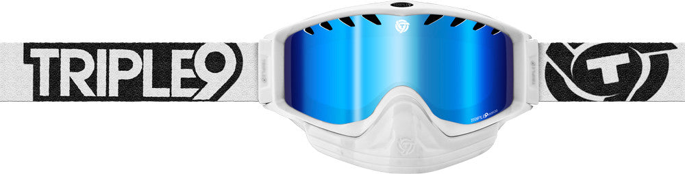 TRIPLE 9 Saint Goggle White W/Blue Mirror/Blue Lens 37-2309
