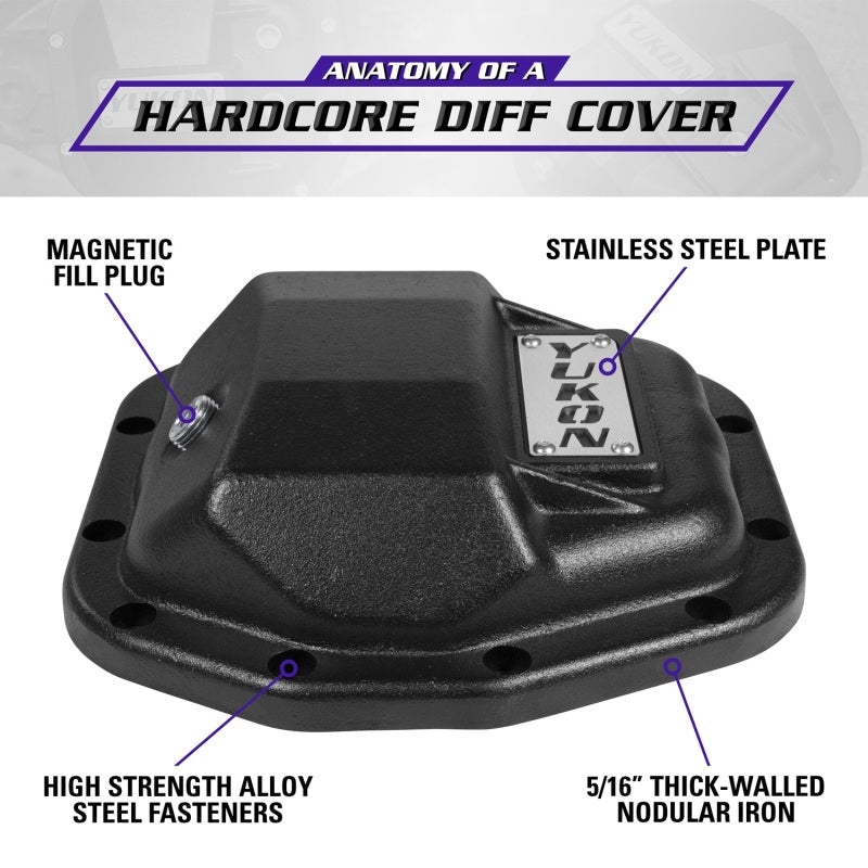 Yukon Gear Hardcore Rear Nodular Iron Cover for Jeep Wrangler JL Dana 44/220mm YHCC-D44JL-REAR