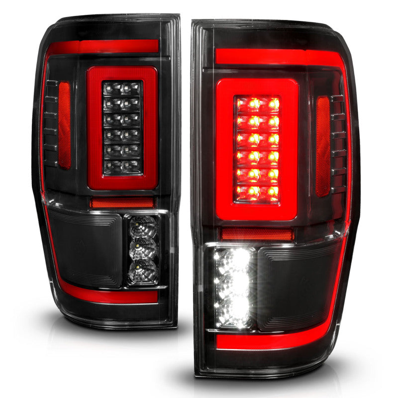 ANZO 19-22 Ford Ranger Full LED Taillights w/ Lightbar Sequential Signal Black Housing/Clear Lens 311446