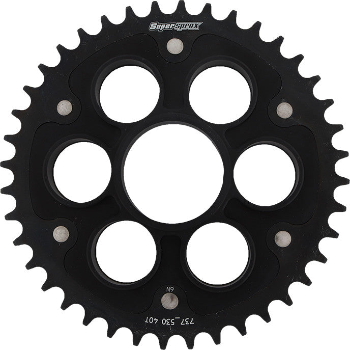 SUPERSPROX Rear Stealth Sprocket Alu/Stl 40t-530 Blk Duc RST-737530-40-BLK