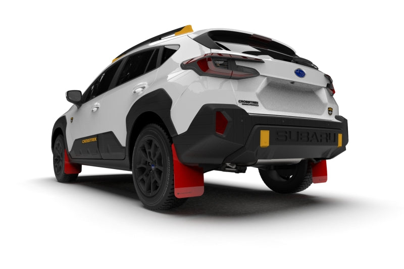 Rally Armor - 2024 Subaru Crosstrek (Wilderness Only) Red UR Mud Flap W/White Logo - No Drilling Req MF116-UR-RD-WH