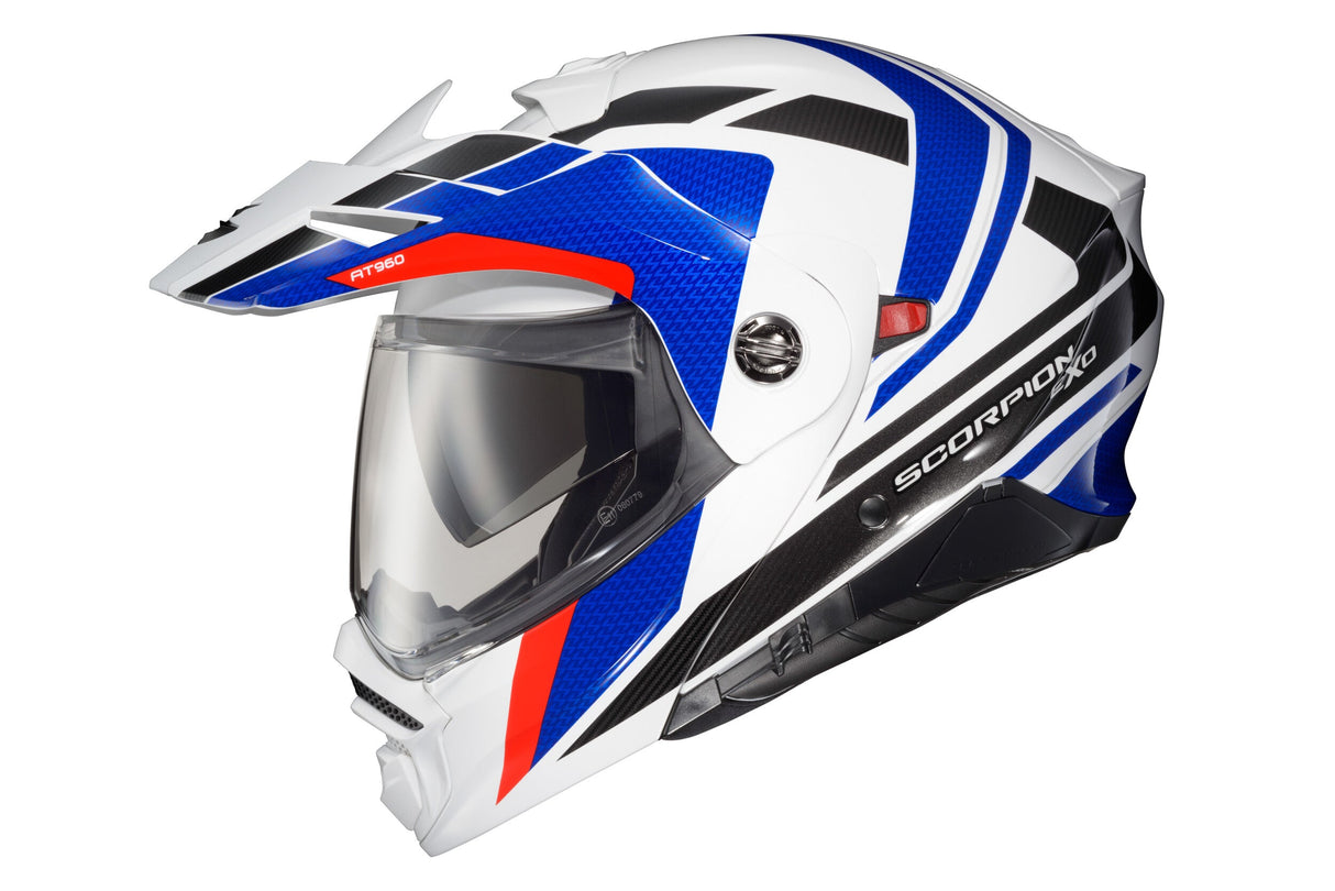 SCORPION EXO Exo-At960 Modular Helmet Hicks White/Blue 2x 96-1167