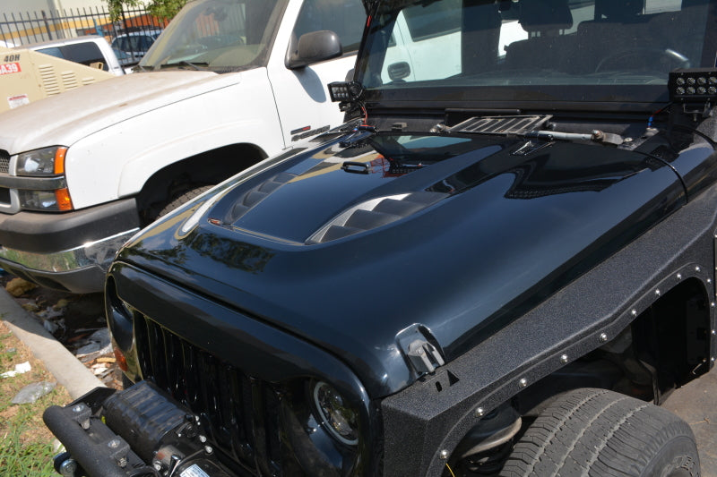 DV8 Offroad 07-18 Jeep Wrangler JK Rubicon 10th Anniversary Replica Hood HDMB07-TA