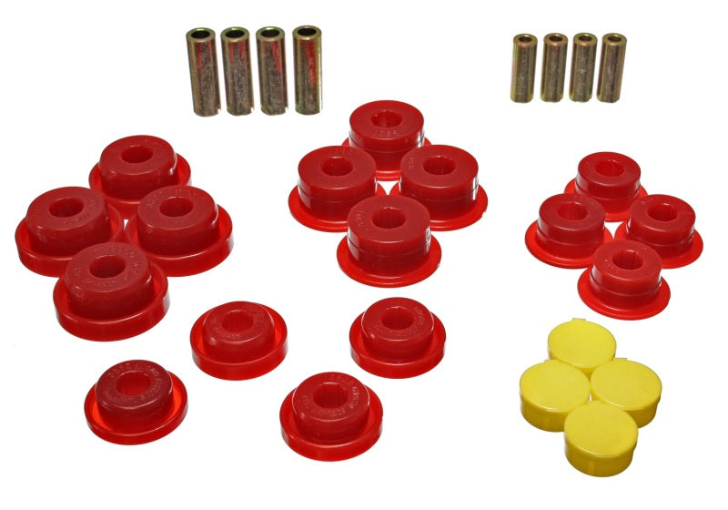 Energy Suspension 97-06 Jeep Wrangler TJ/YJ Red Front Control Arm Bushings (Must reuse OEM Outer She 2.3106R
