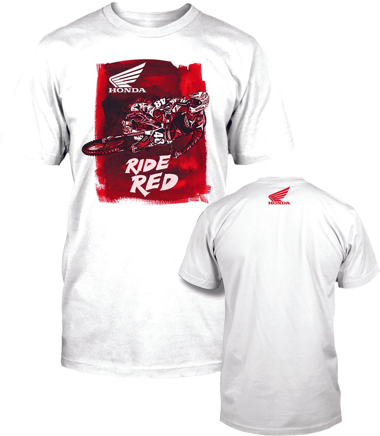 D-COR Let's Moto Honda T-Shirt White Md 80-108-2