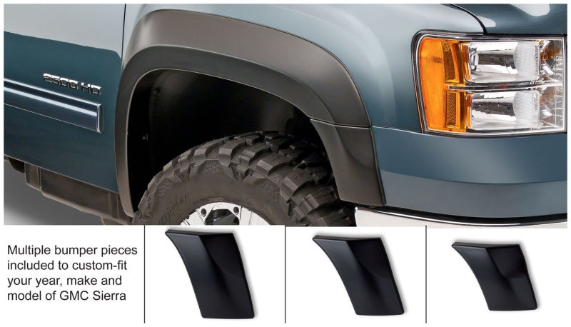 Bushwacker 07-13 GMC Sierra 1500 Fleetside Extend-A-Fender Style Flares 4pc 69.3in Bed - Black 40954-02