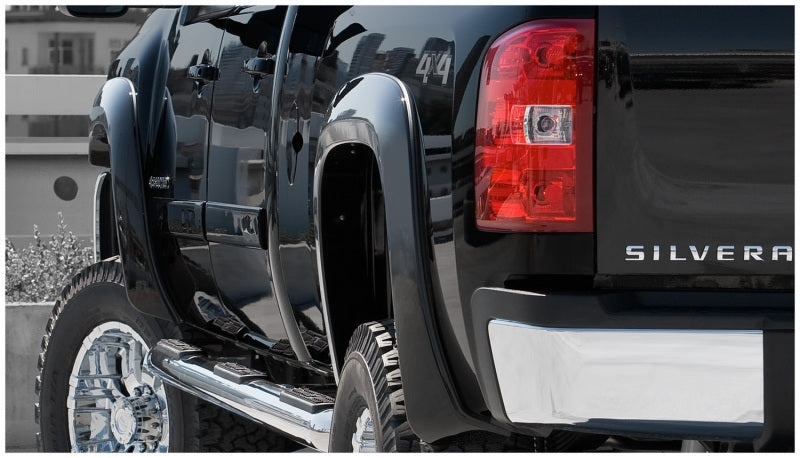 Bushwacker 07-14 Chevy Silverado 2500 HD Fleetside Extend-A-Fender Style Flares 4pc - Black 40938-02