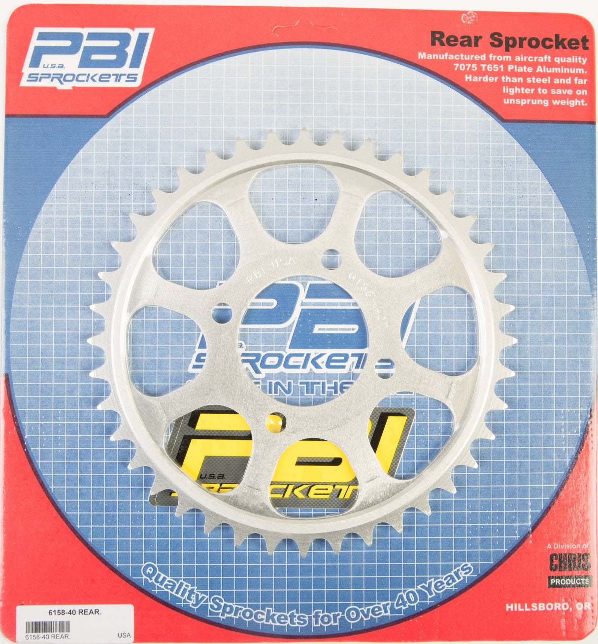 PBIRear Sprocket Aluminum 40t-520 Kaw/Suz6158-40-3