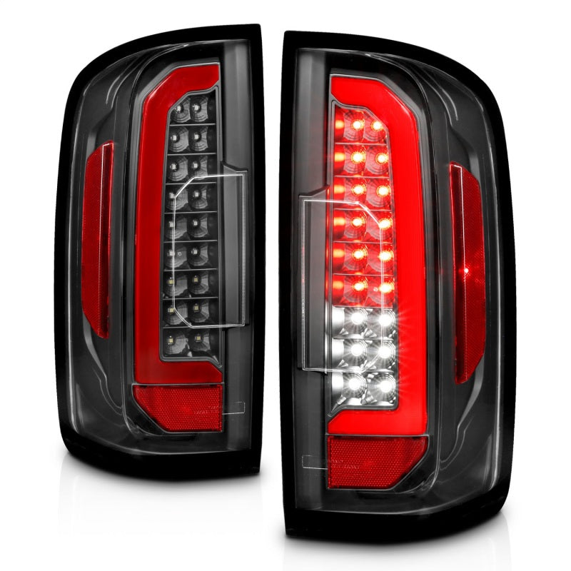 ANZO 15-21 Chevrolet Colorado Full LED Tail Lights w/ Red Lightbar Black Housing Clear Lens 311432