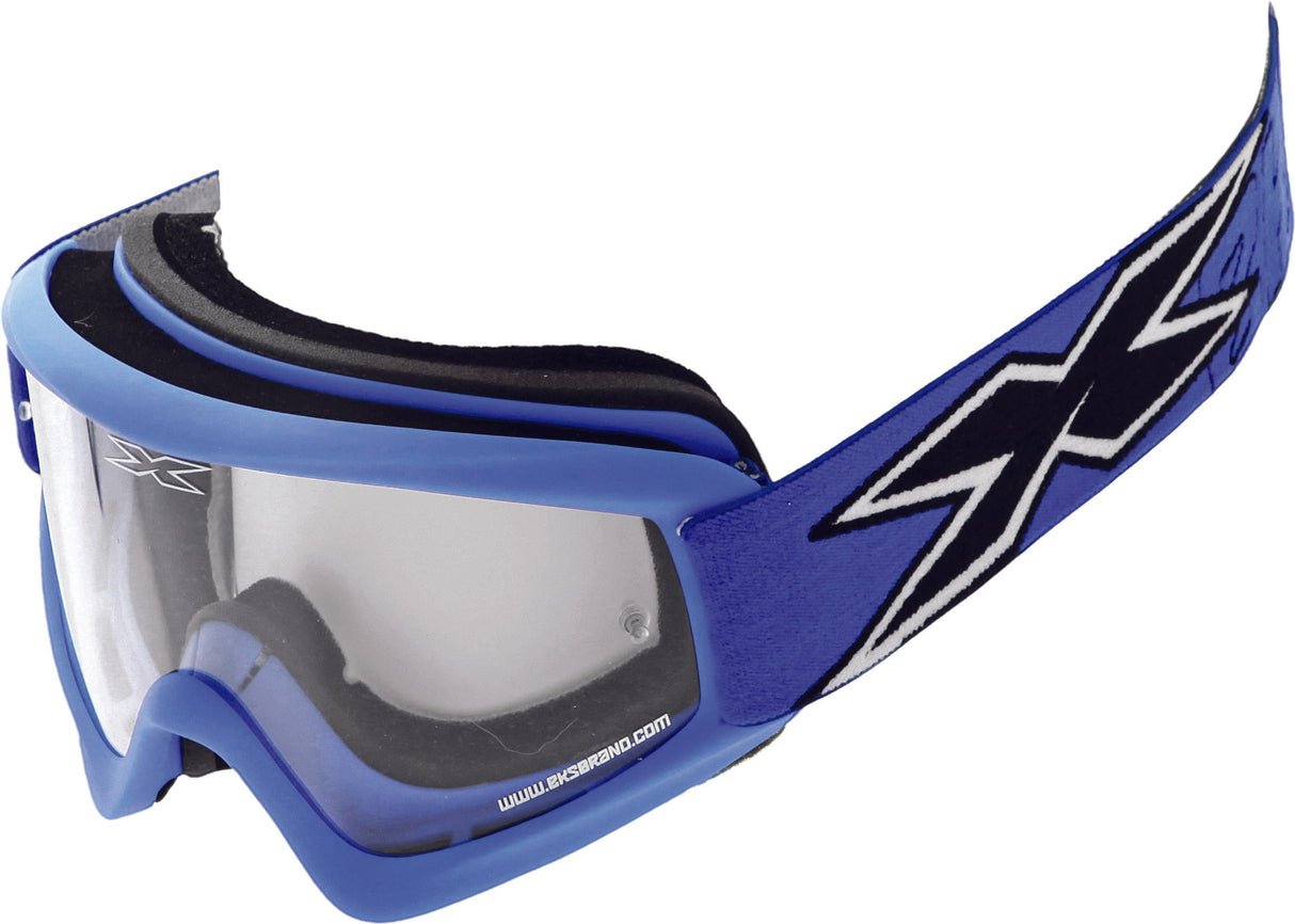EKS BRAND Go-X Flat Out Goggle Matte Blue W/Clear Lens 067-10300
