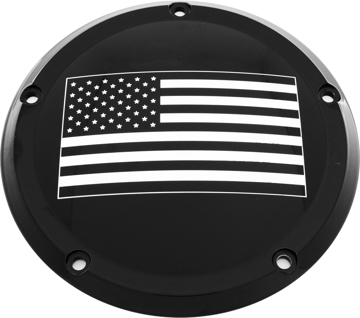 CUSTOM ENGRAVING 6 M8 Softail Derby Cover American Flag Black PATR21-67BG