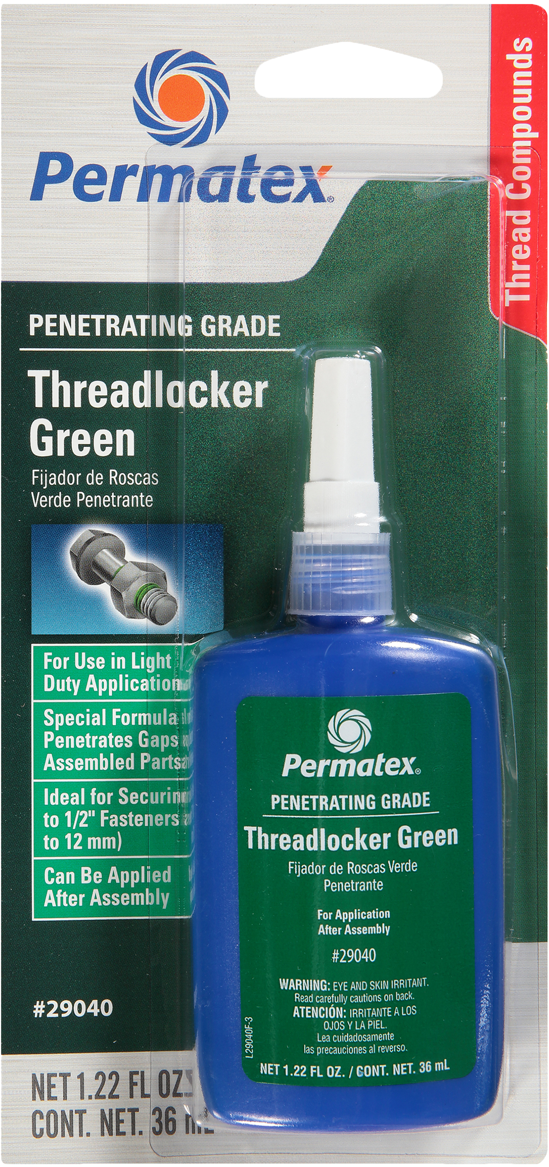 PERMATEXPenetrating Grade Threadlocker Green 36 Ml29040