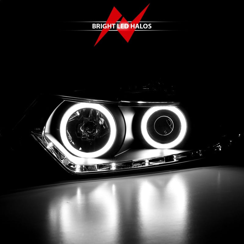 ANZO 2009-2012 Acura Tsx Projector Headlights w/ Halo Black (CCFL) (HID Compatible) 121393