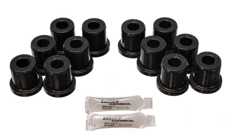 Energy Suspension 81-89 Toyota FJ40/FJ60 Landcruiser 2/4WD Blk Front & Rear Leaf Spring Bushing Set 8.2106G