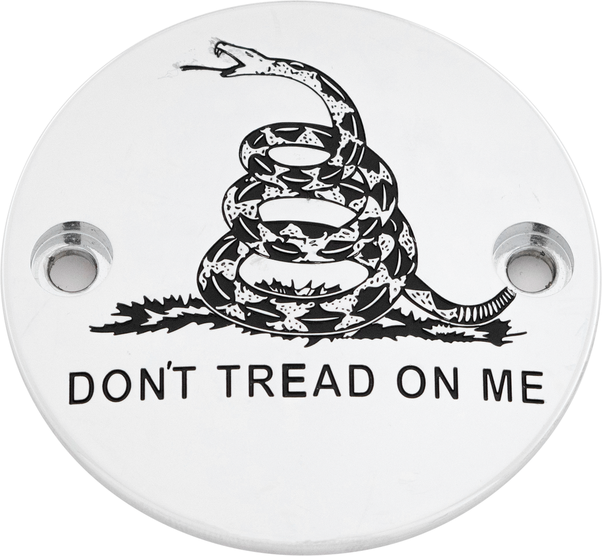 CUSTOM ENGRAVING M8 Timer Cover Don't Tread Chrome PATR08-63