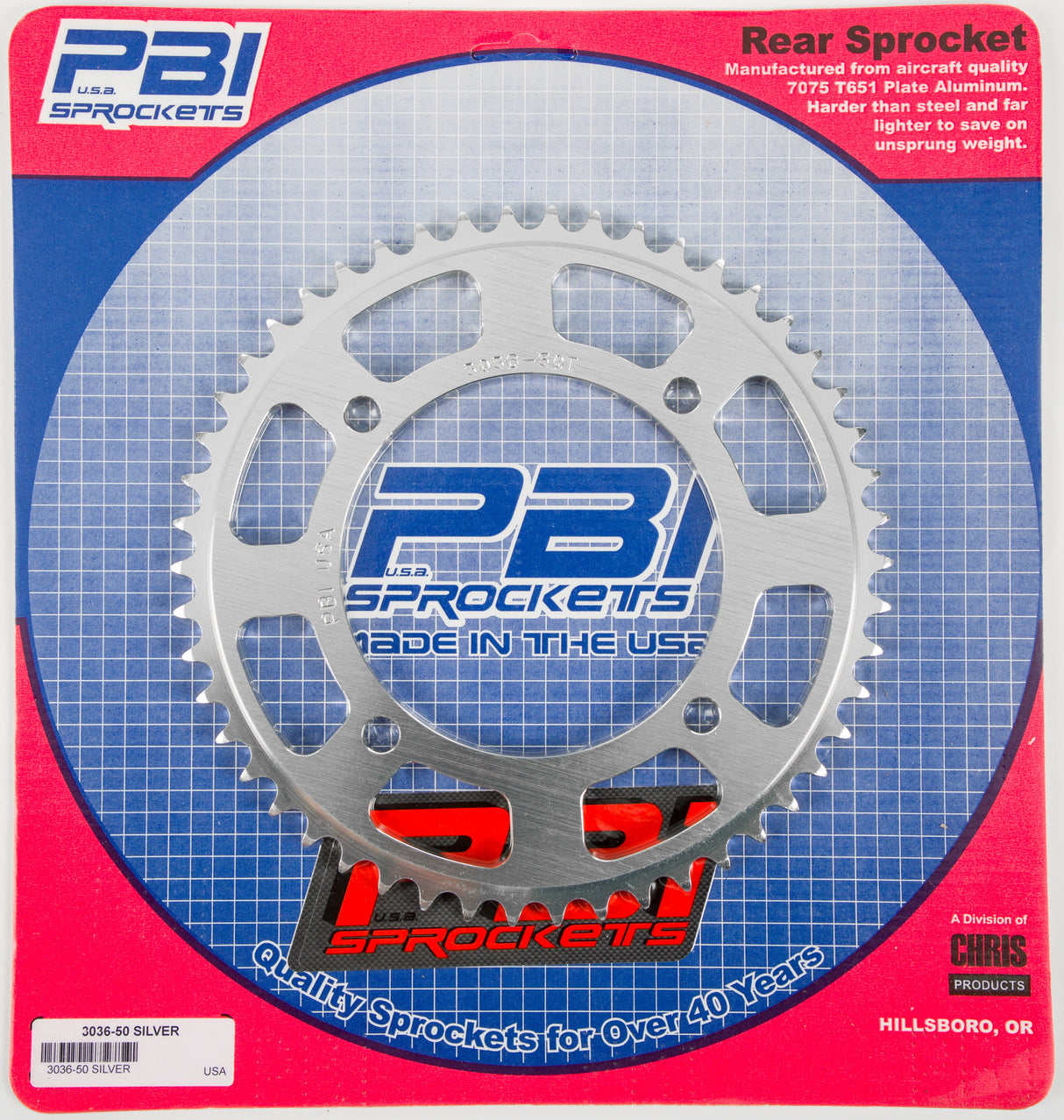 PBIRear Sprocket Aluminum 50t-428 Hon3036-50-2