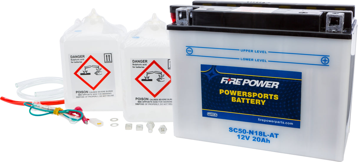 FIRE POWER Battery W/Acid Sc50-N18l-At 12v Heavy Duty SC50-N18L-AT