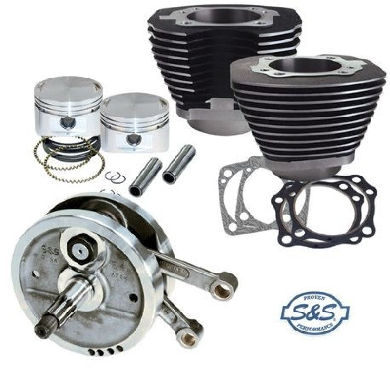S&S Cycle 84-99 BT 96in Sidewinder Big Bore Stroker Kit - Wrinkle Black 91-7661