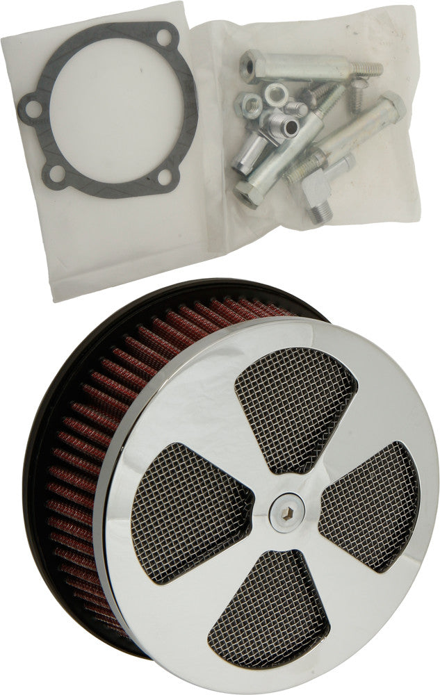 HARDDRIVE Round Air Cleaner Hp 4-Spoke Chrome 5-7/8" 120309