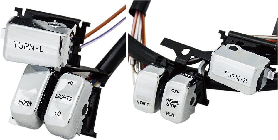 HARDDRIVE Hbar Switch Kit Chr/ Blk Lettr 1996-06 W/Out Cruise Cntrl 370304