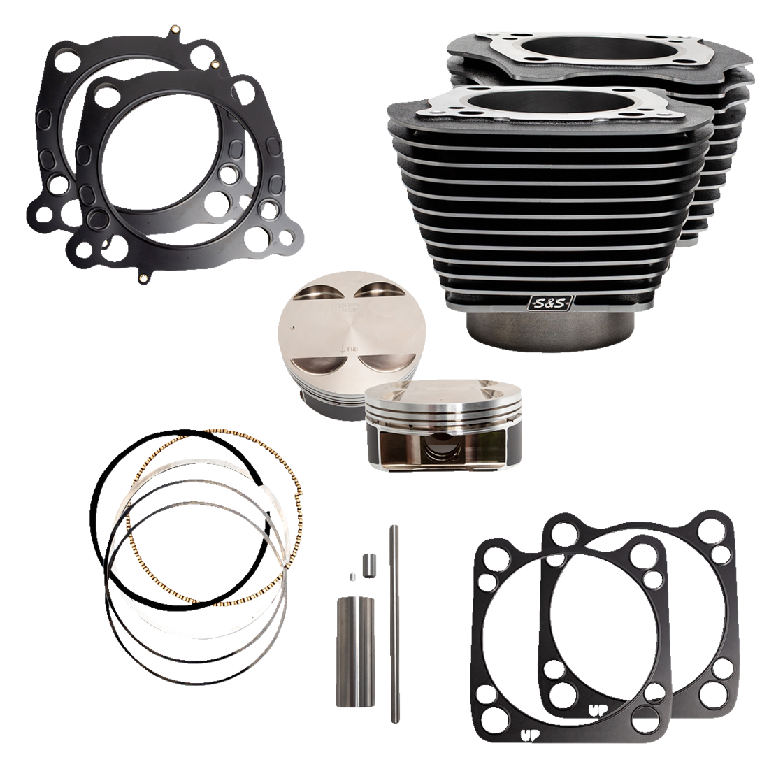 S&S CYCLE 128" Big Bore Cylinder Kit - M8 - Black Granite 910-0733