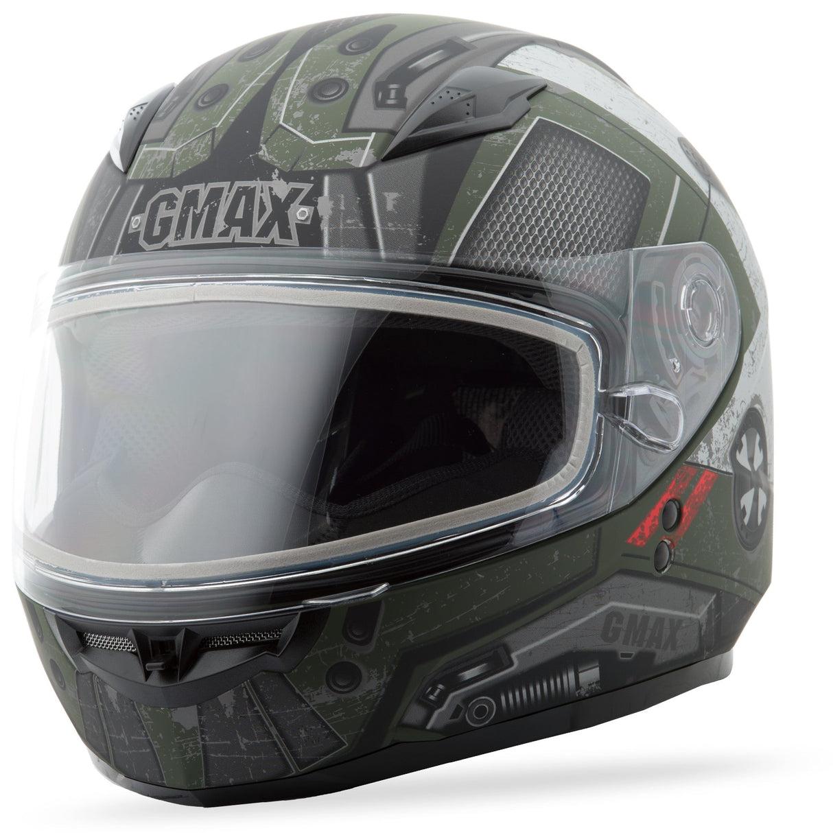 GMAX Gm-49y Snow Helmet Trooper Matte Black/Od Green Ys G2495710 TC-13