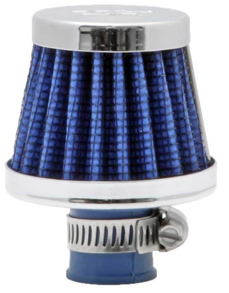 K&N 2in Base OD x .375in Flange ID x 1.75in H Rubber Base Crankcase Vent Filter - Blue 62-1600BL