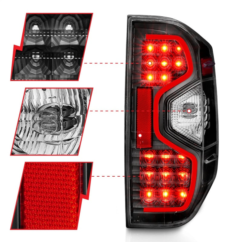 ANZO 2014-2015 Toyota Tundra LED Taillights Black 311233
