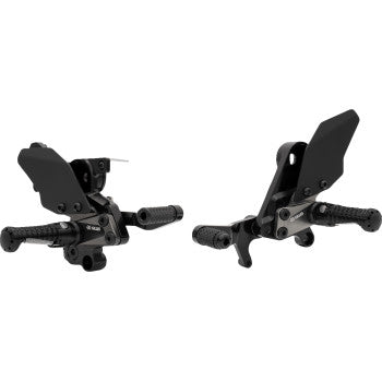 GILLES TOOLING Adjustable Rearset - AS31GT - Black - Suzuki GSX 1300 R Hayabusa 2008-2020 AS31-S09-B