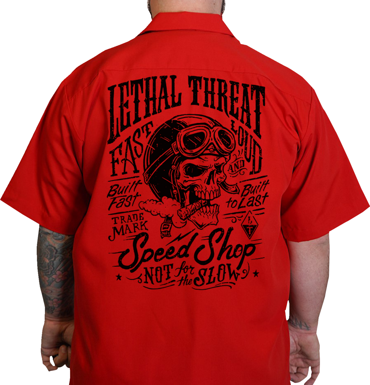 LETHAL THREAT Not for the Slow Skull Shop Shirt - Red - 4XL DG60162-4XL