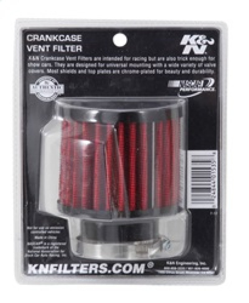 K&N 1.5in Flange ID x 3in OD x 2.5in H Rubber Base Crankcase Vent Filter 62-1450