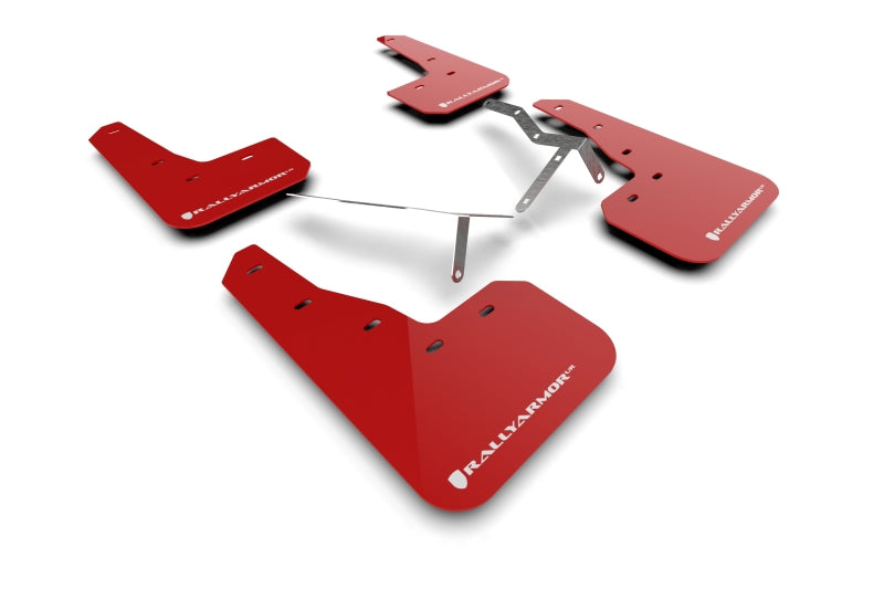 Rally Armor 2022 Honda Civic (Incl. Si/Sport/Touring) Red UR Mud Flap w/ White Logo MF90-UR-RD/WH