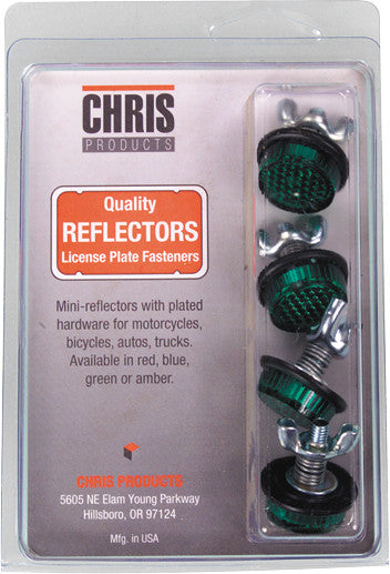 CHRIS PRODUCTS Mini-Reflectors Green 4/Pk CH4G