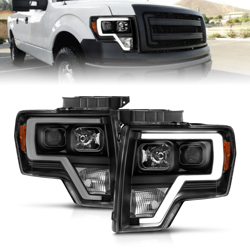 ANZO 2009-2014 Ford F-150 Projector Light Bar H.L Black Amber 111443