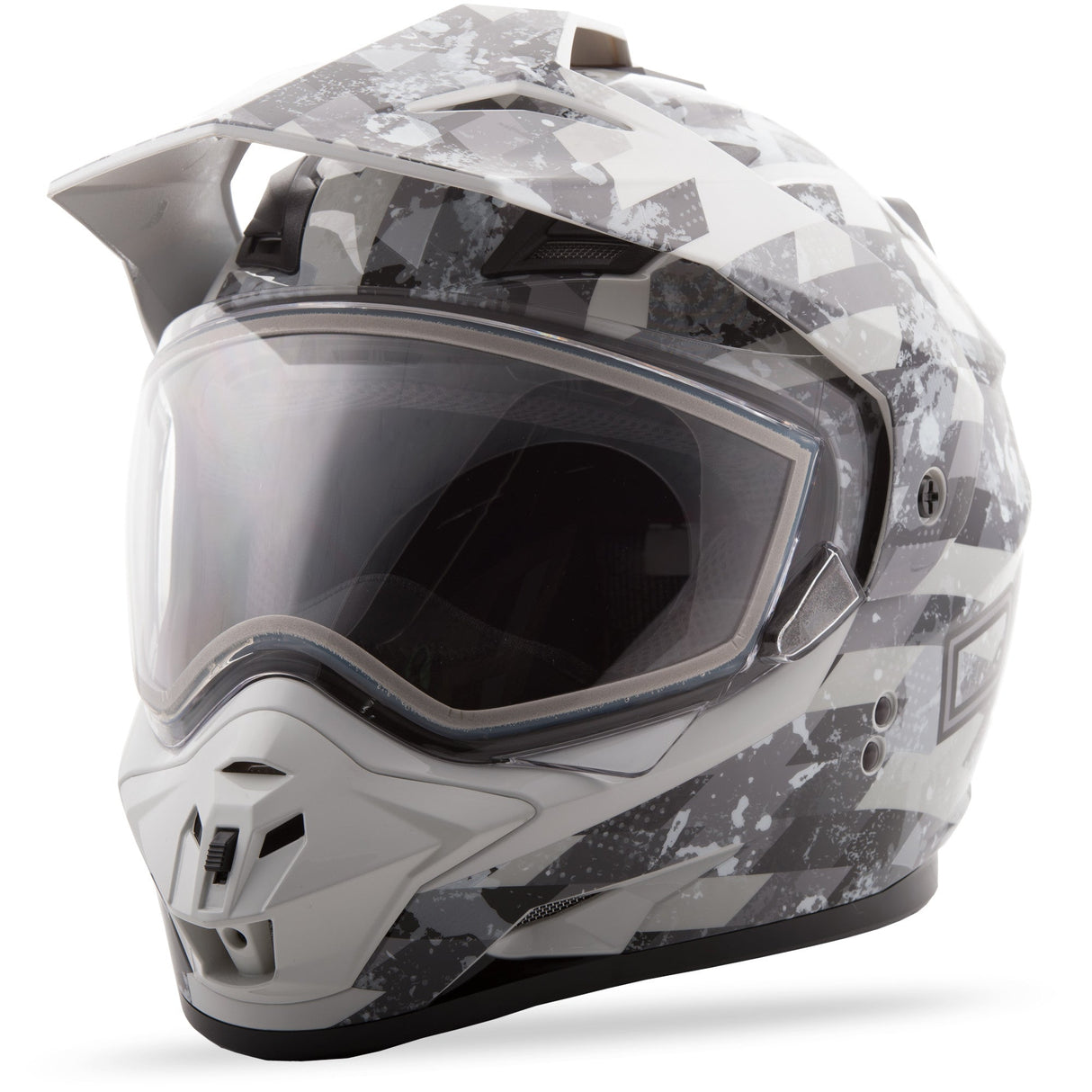GMAX Gm-11s Dsg Checked Out Helmet White/Grey Xl G2119317 TC-12